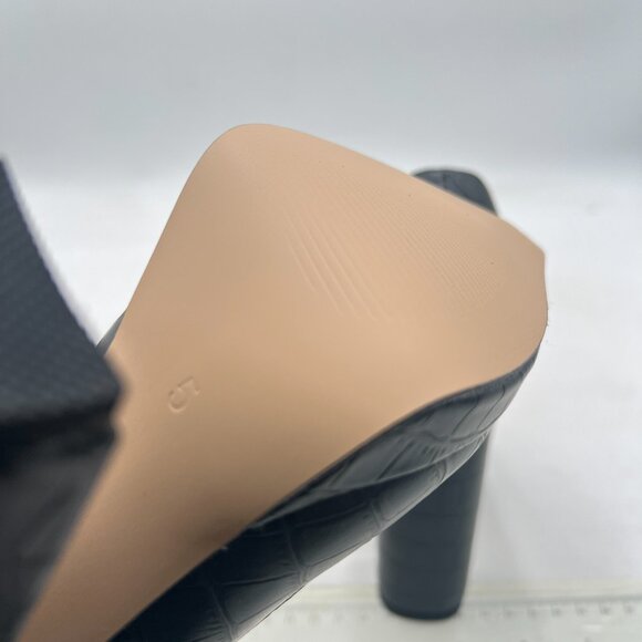 YDN Black Pointed Toe with Platform Pumps Stable Chunky High Heel Shoes - Picture 6 of 8